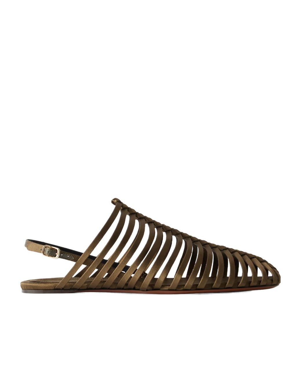 Dries Van Noten Brown Braided Satin Ballet Flats