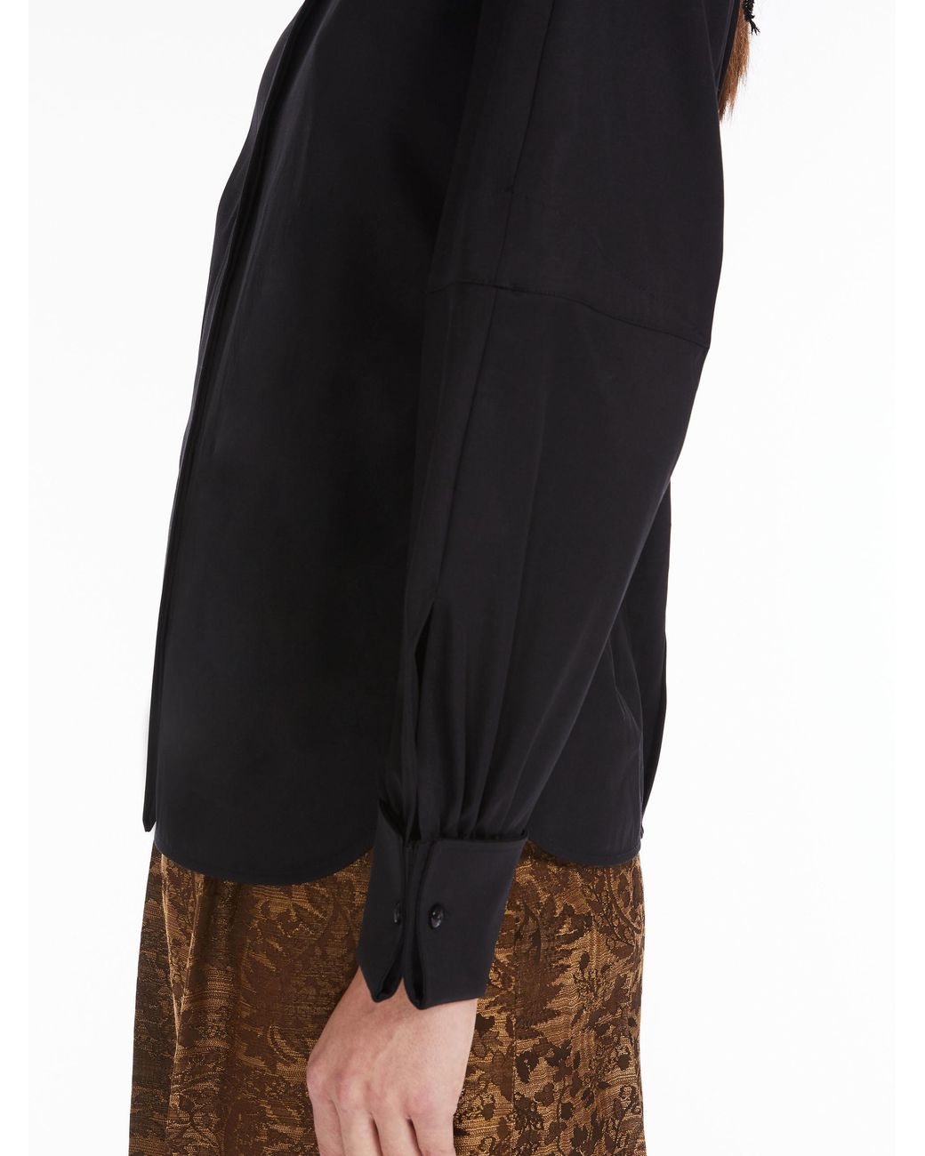 Max Mara Black Collared Long-Sleeved Shirt
