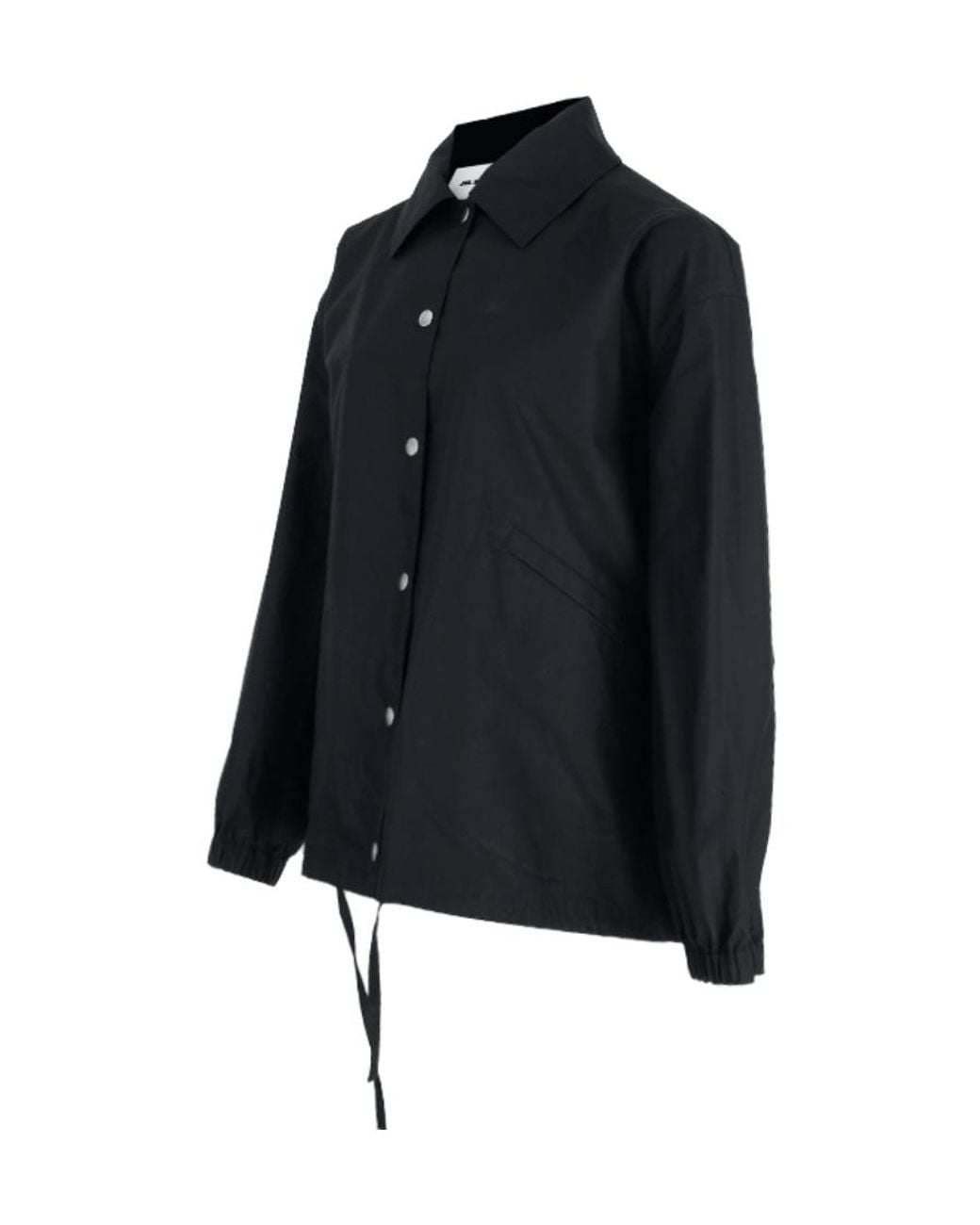 Jil Sander Blue Logo-Printed Drawstring Shirt Jacket
