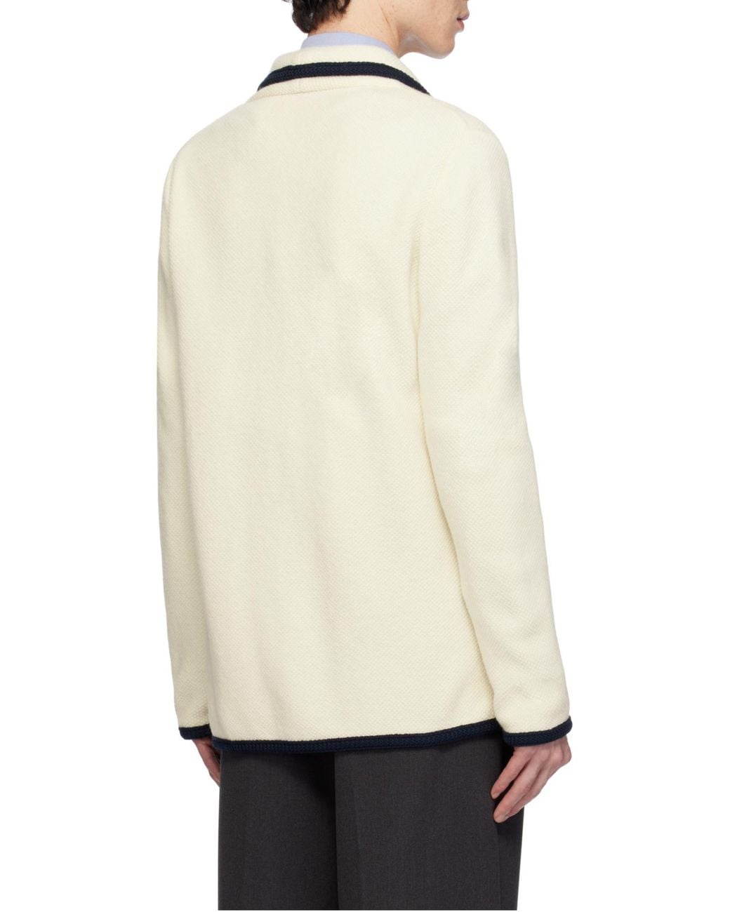 Valentino Natural Single-Breasted Straigth Hem Cardigan for men
