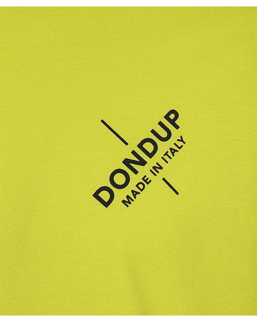 Dondup Yellow Logo Crew Neck T-Shirt for men
