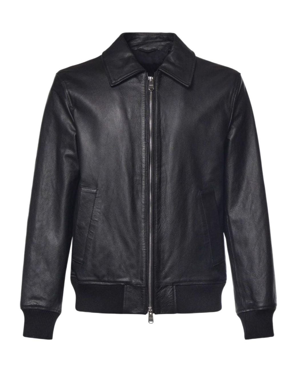 Dondup Blue Ribbed Hem Zip-Up Jacket for men
