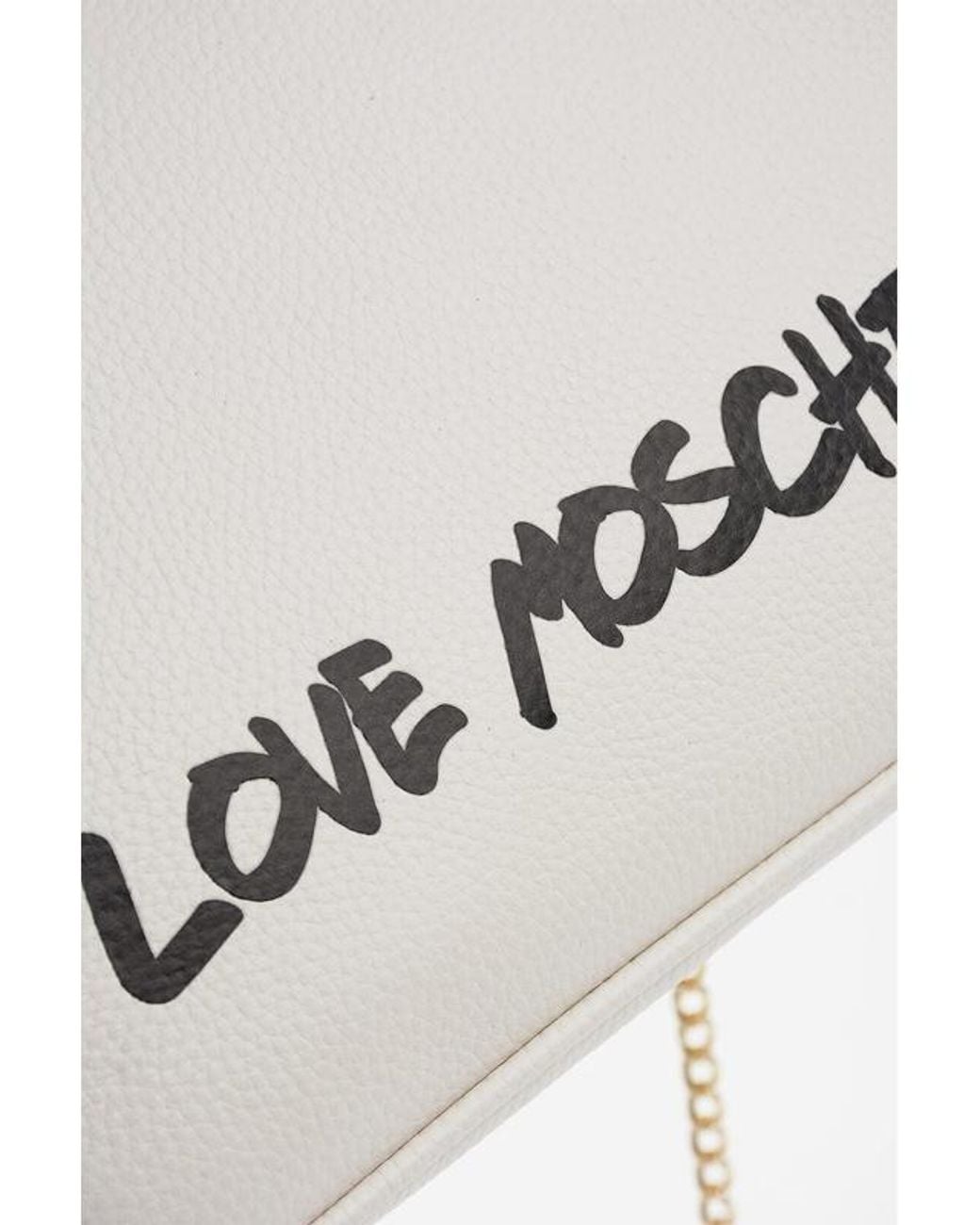 Moschino Metallic Logo-Print Clutch Bag