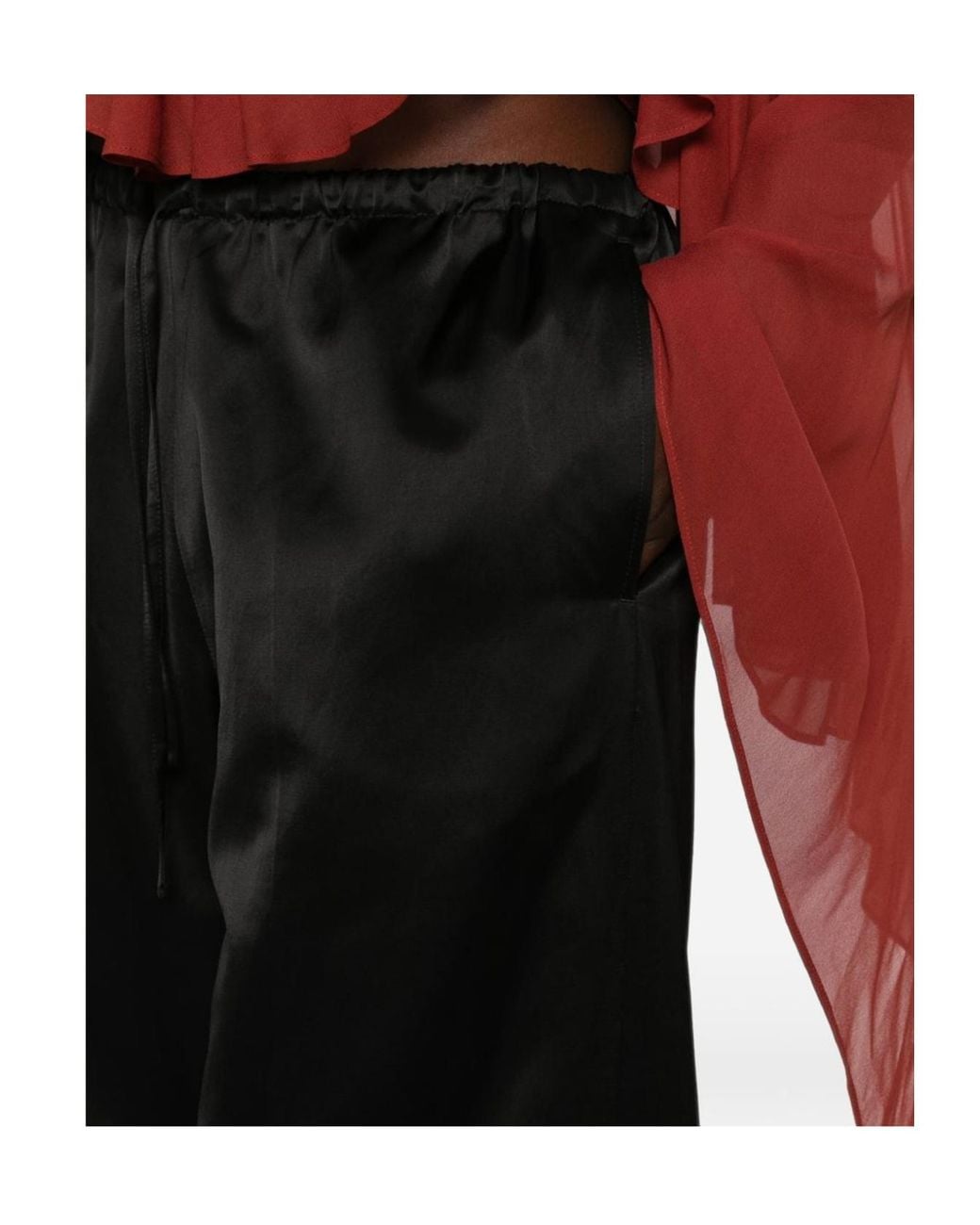 Dries Van Noten Black Elastic-Waist Casual Trousers