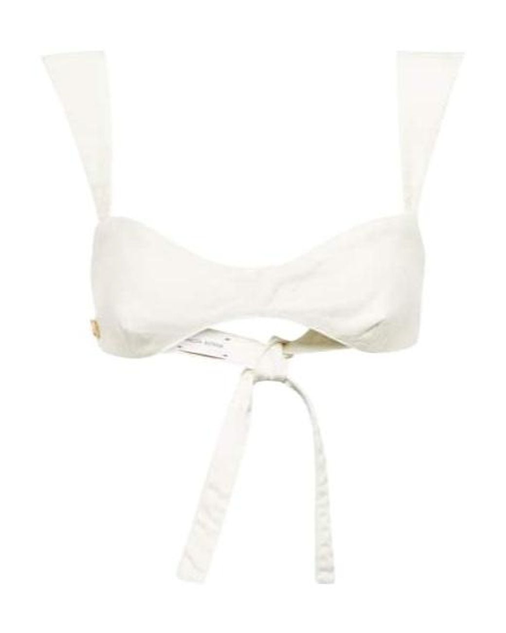 Magda Butrym White Denim Bralette