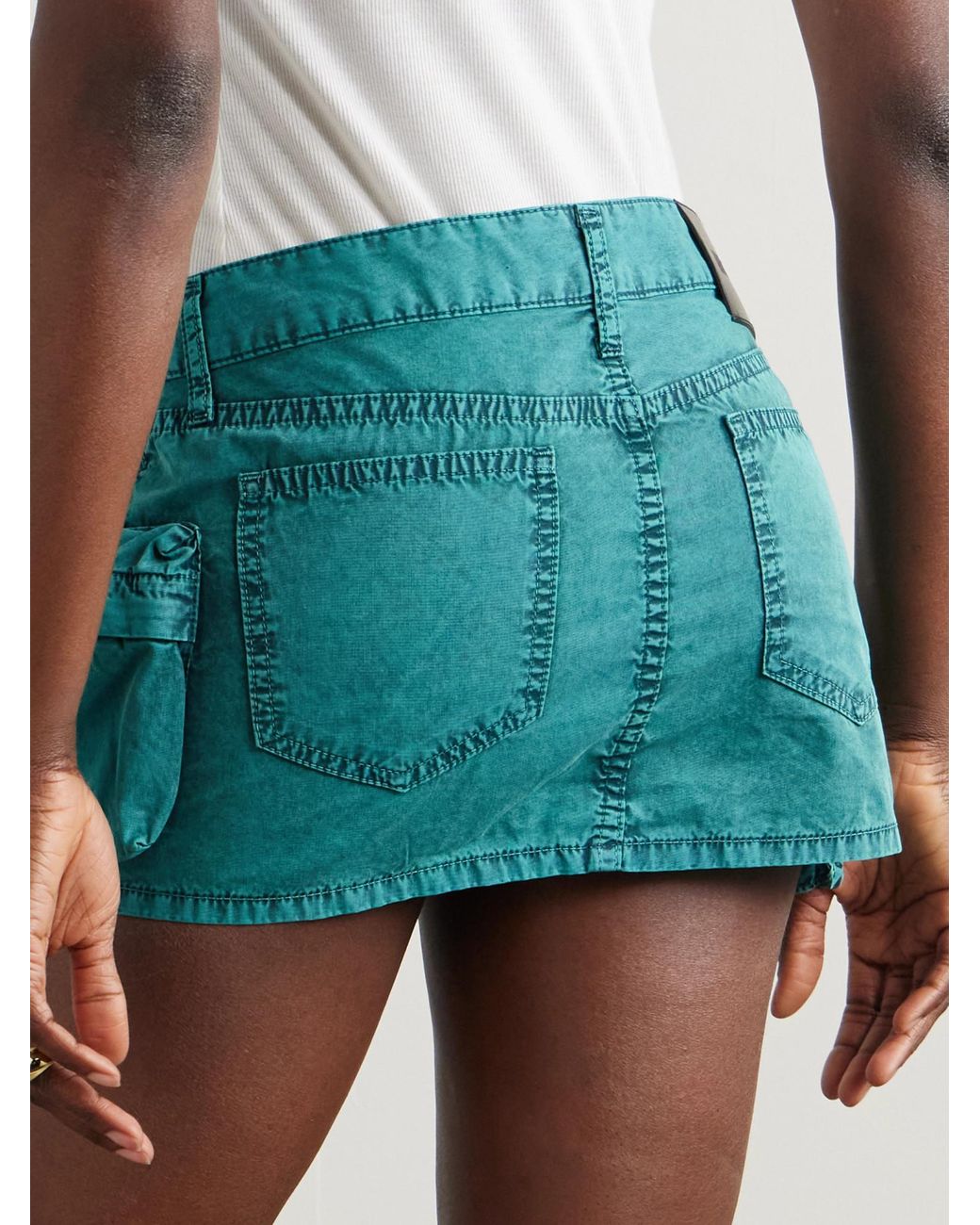 The Attico Blue Denim Mini Skirt