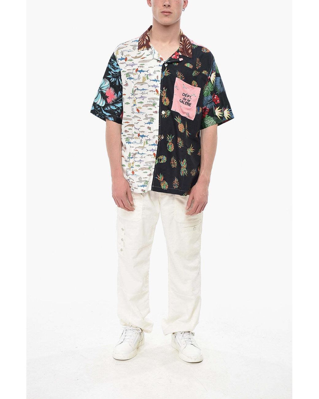 GALLERY DEPT. Black Patchwork Short-Sleeve Shirt for men