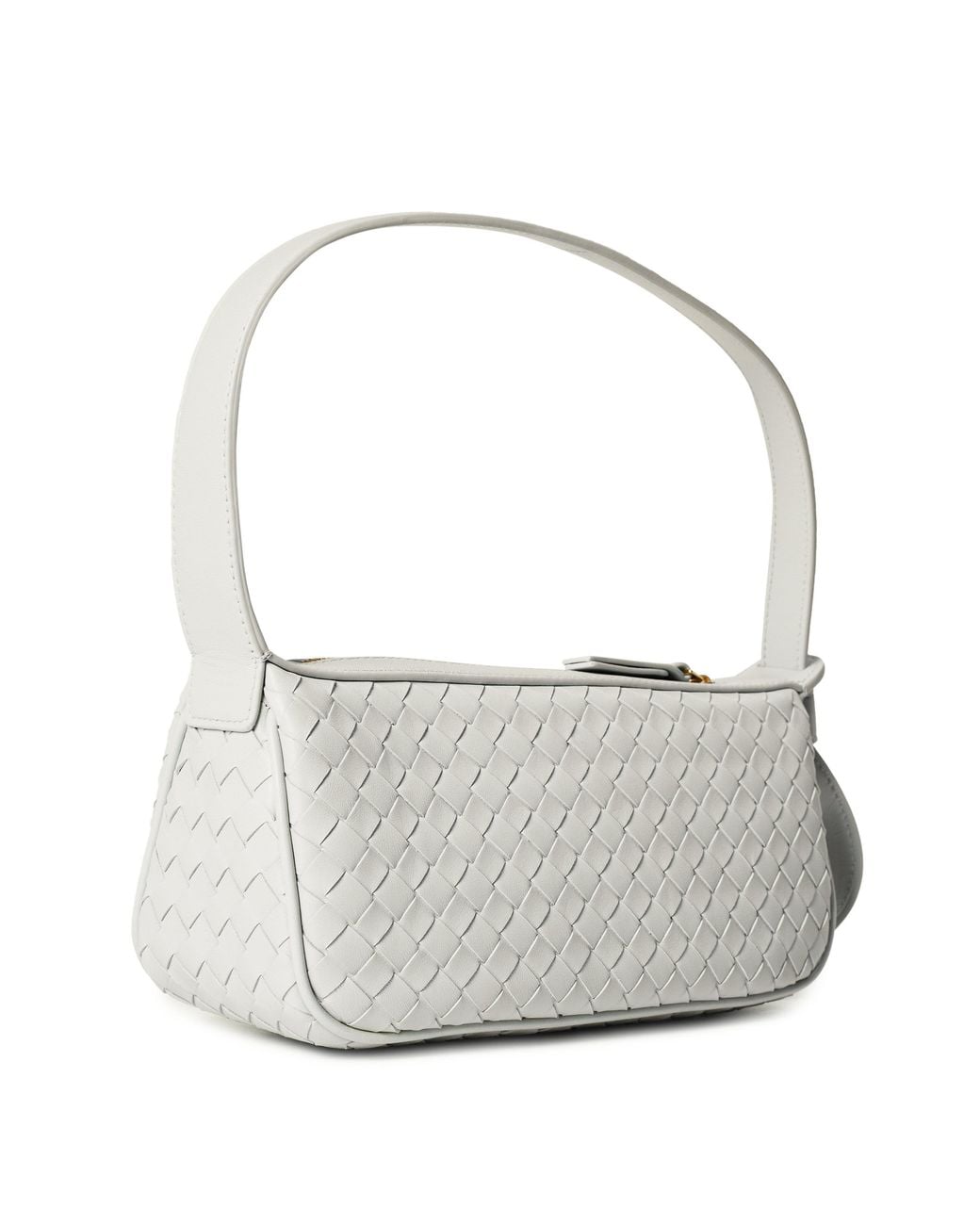 Bottega Veneta White Woven Baguette Bag