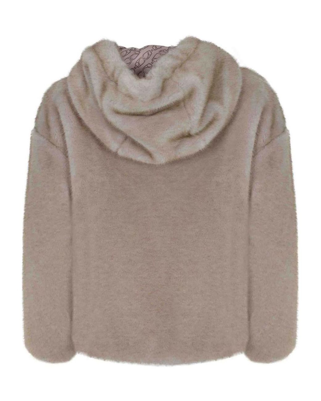 Herno Brown Faux Fur Zip Hooded Jacket
