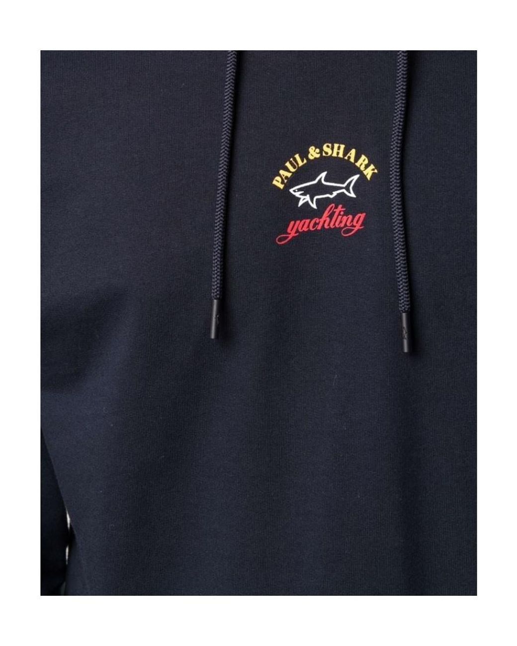 Paul & Shark Blue Logo Print Hoodie for men