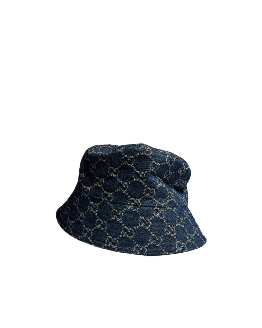 Gucci Blue Gg Cotton Denim Bucket Hat