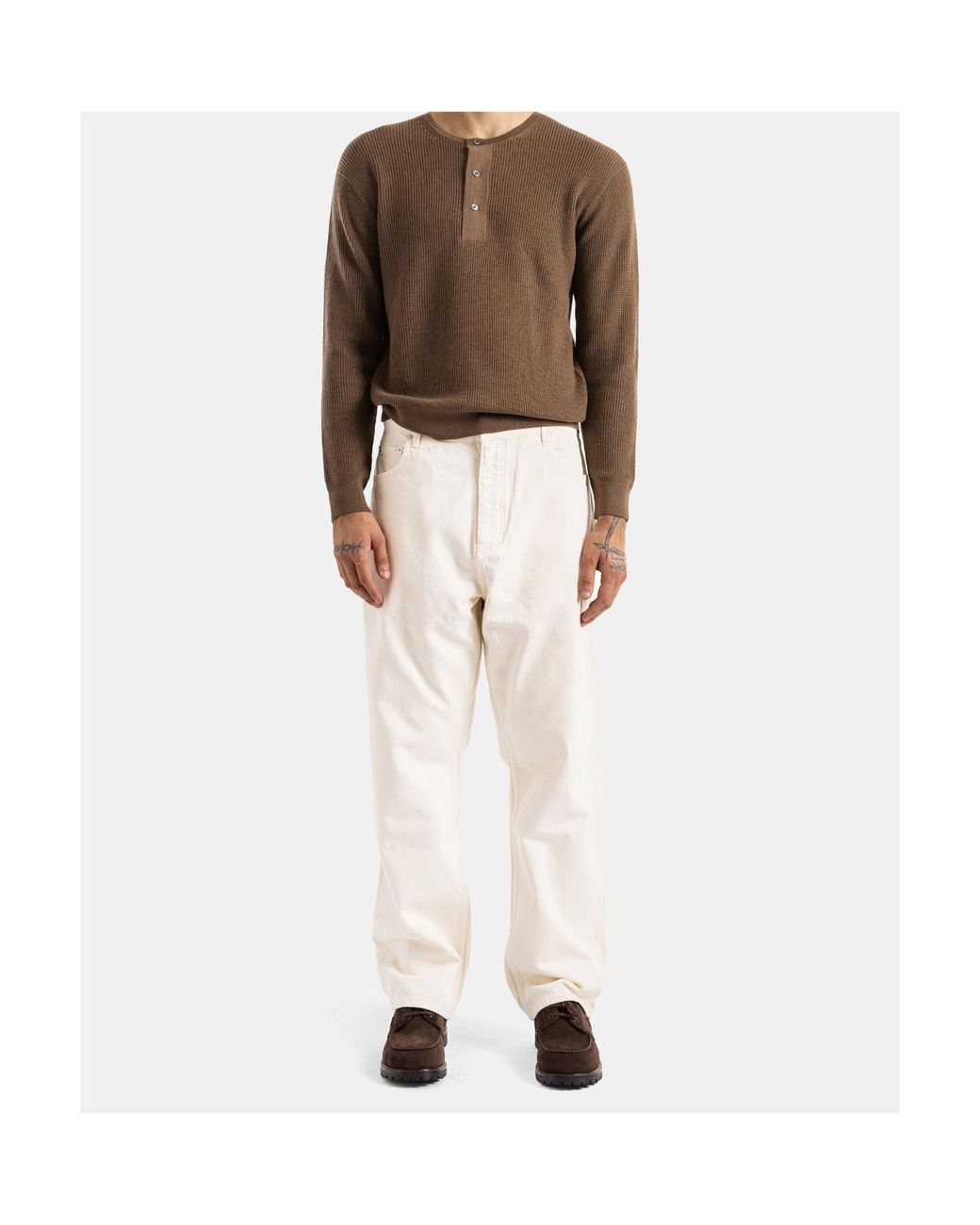 Studio Nicholson White Riso Straight Leg Jeans for men