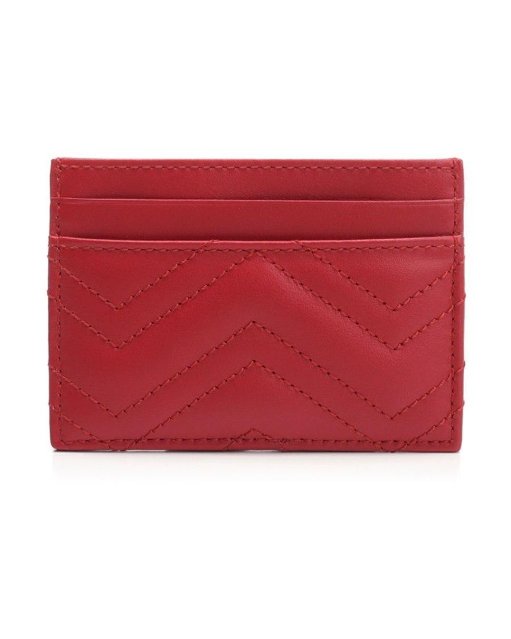 Gucci Red Gg Marmont Card Case