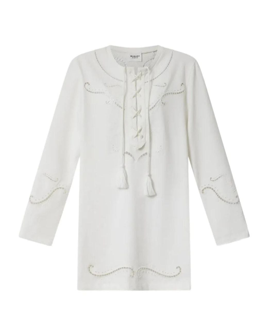 Isabel Marant White Long-Sleeved Dress