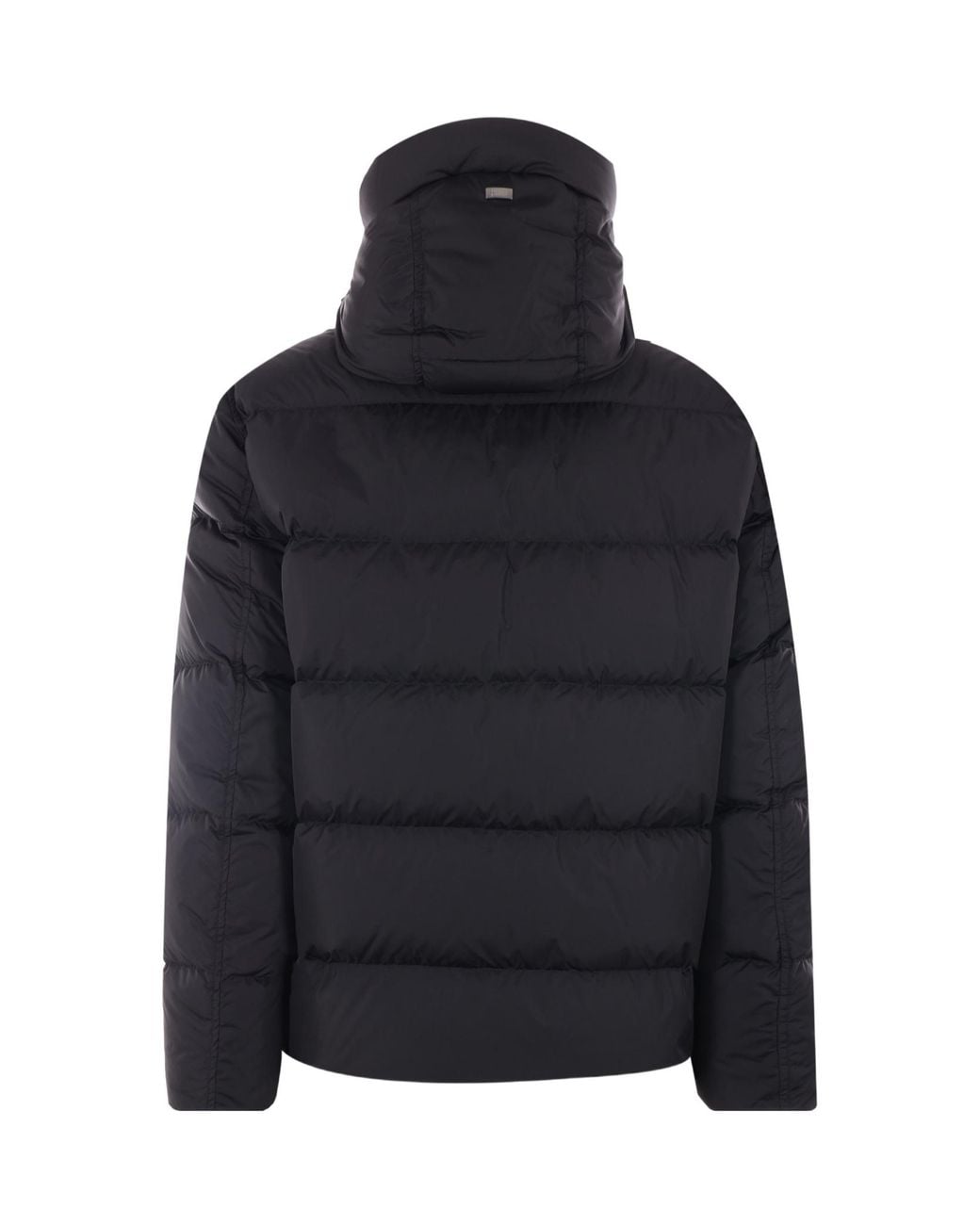 Herno Blue High Neck Hooded Down Jacket for men