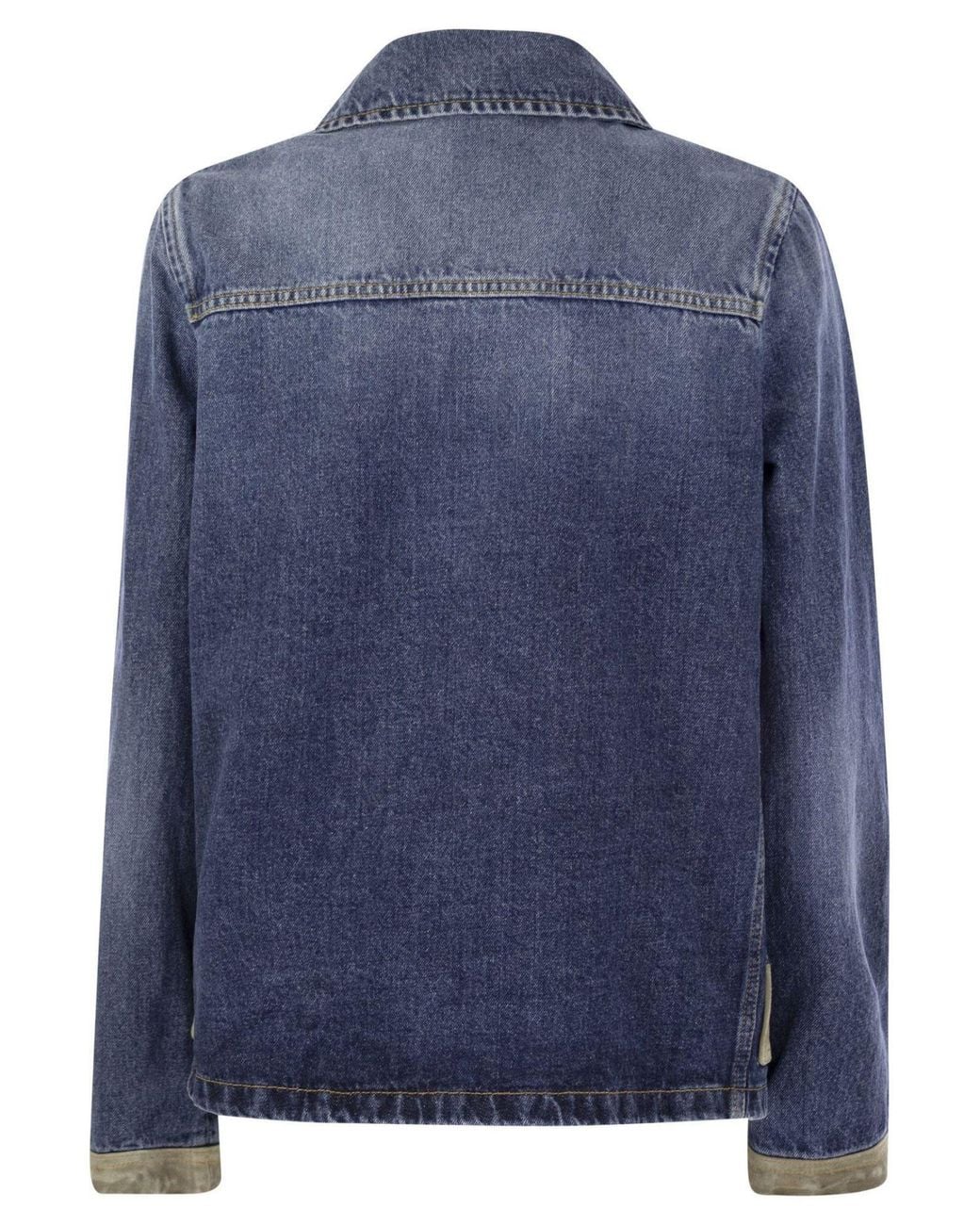 Fay Blue Hook-Closure Denim Jacket