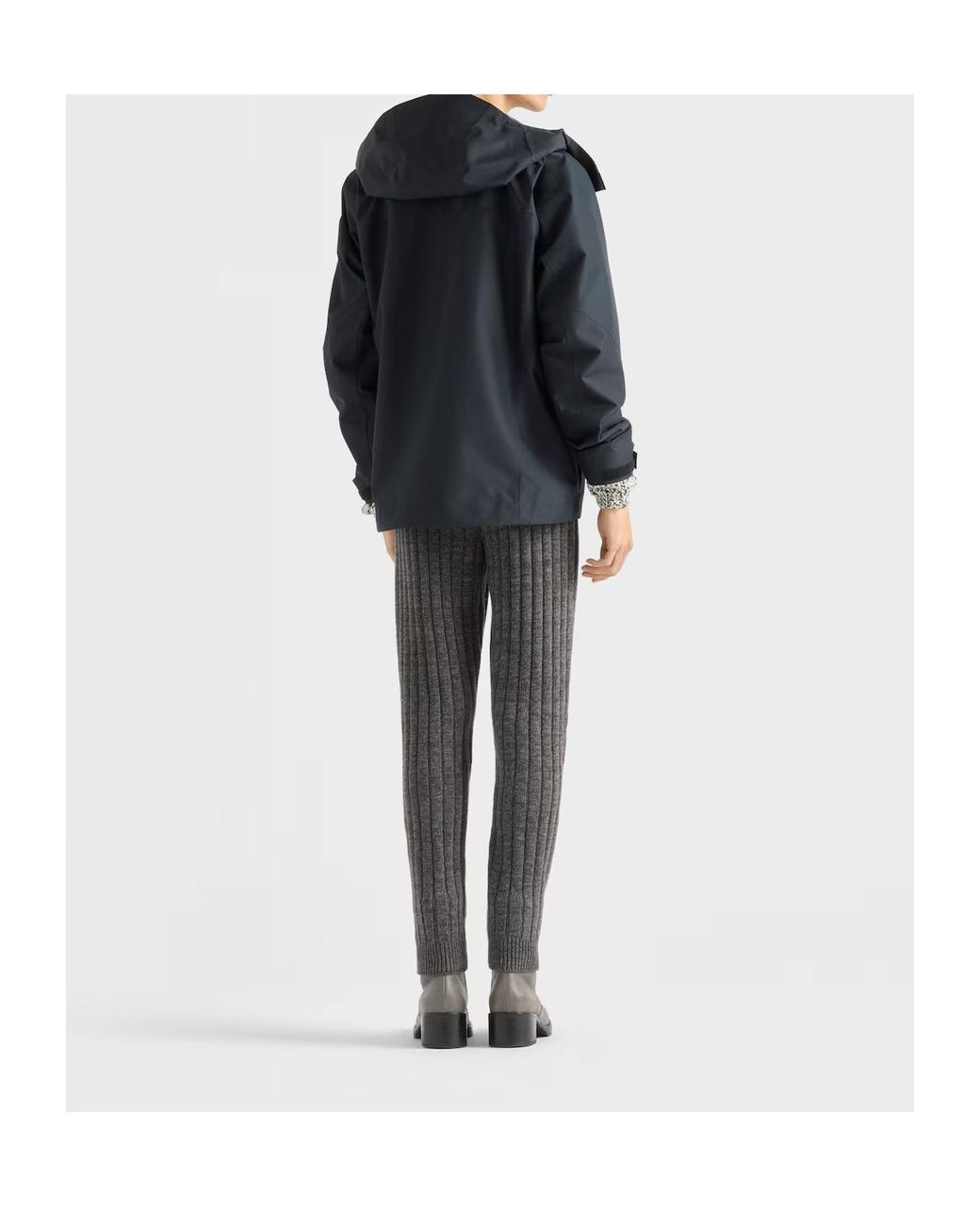 Prada Blue Zip-Up Hooded Jacket for men