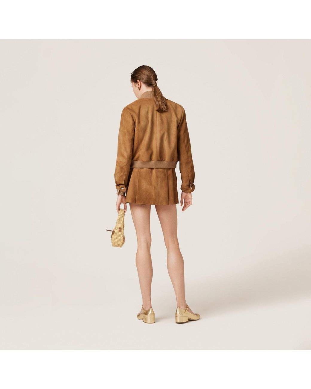 Miu Miu Brown Long-Sleeved Zipped Jacket