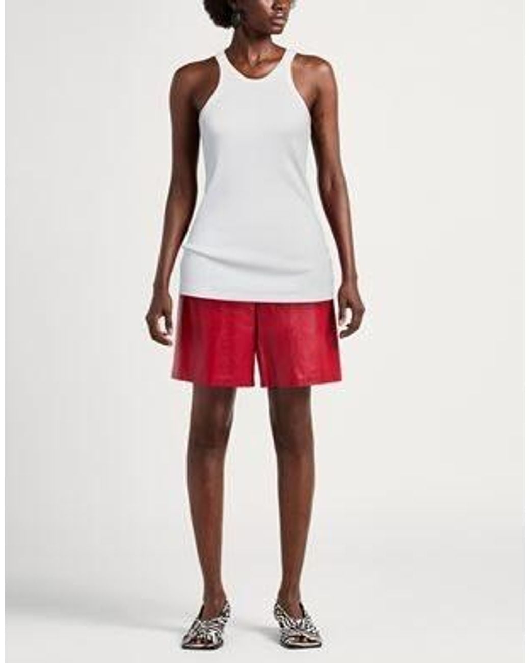 Sportmax Red Fashion Solid Sleeveless Crew Neck Knit Vest