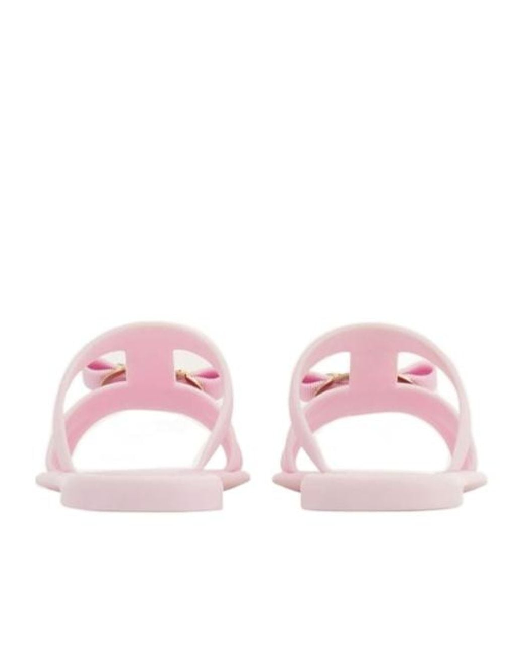 Ferragamo Pink New Vara Plate Slides