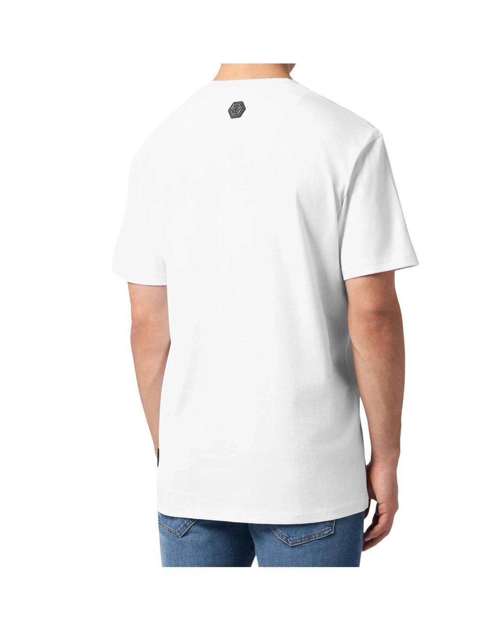 Philipp Plein White Teddy Plane Crystal-Embellished T-Shirt for men