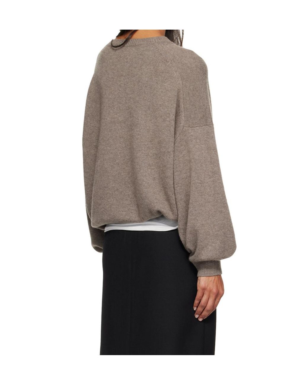 Lisa Yang Gray Veira Crew-Neck Knitted Sweater
