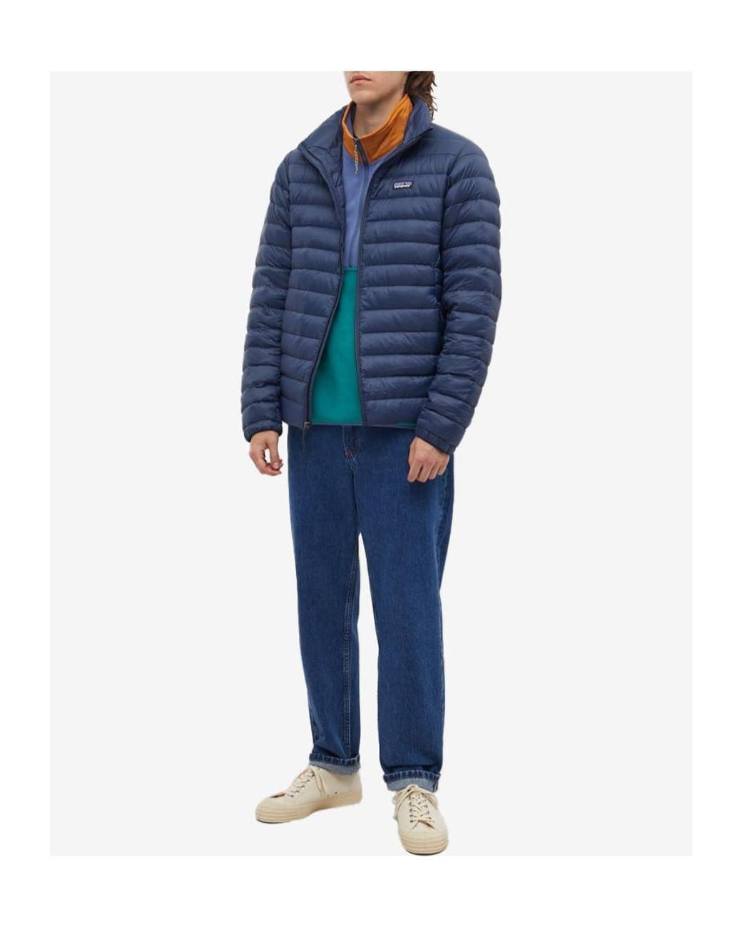 Patagonia Blue Quilted Zip-Front Down Jacket for men
