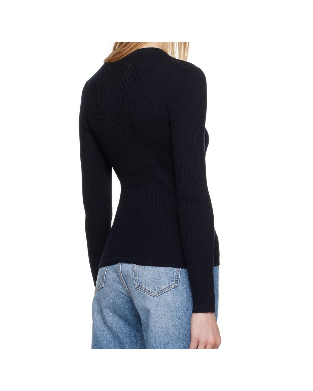 Maison Kitsuné Blue Fox Patch Fine Ribbed Sweater