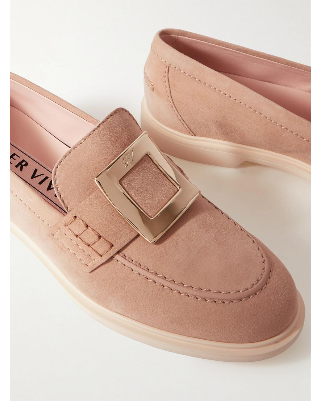 Roger Vivier Pink Viv Rangers Loafer Shoes