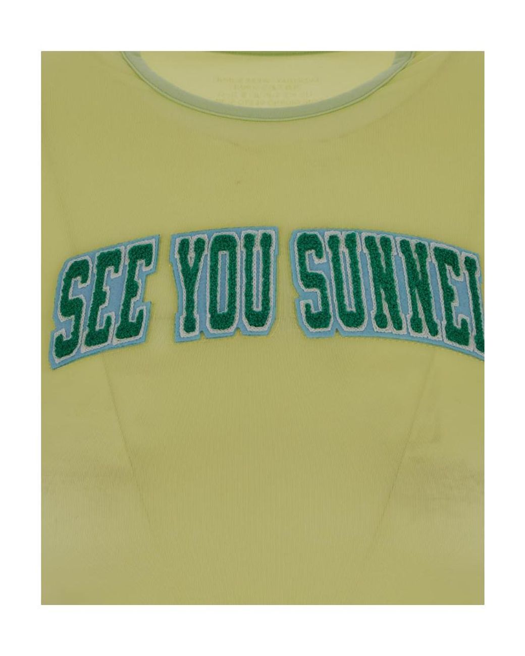 Sunnei Green Logo Patch Crewneck T-Shirt