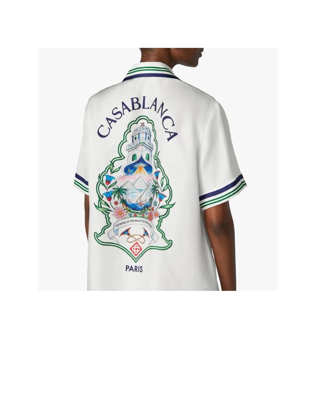 Casablanca White Hotel Emblem Silk Shirt