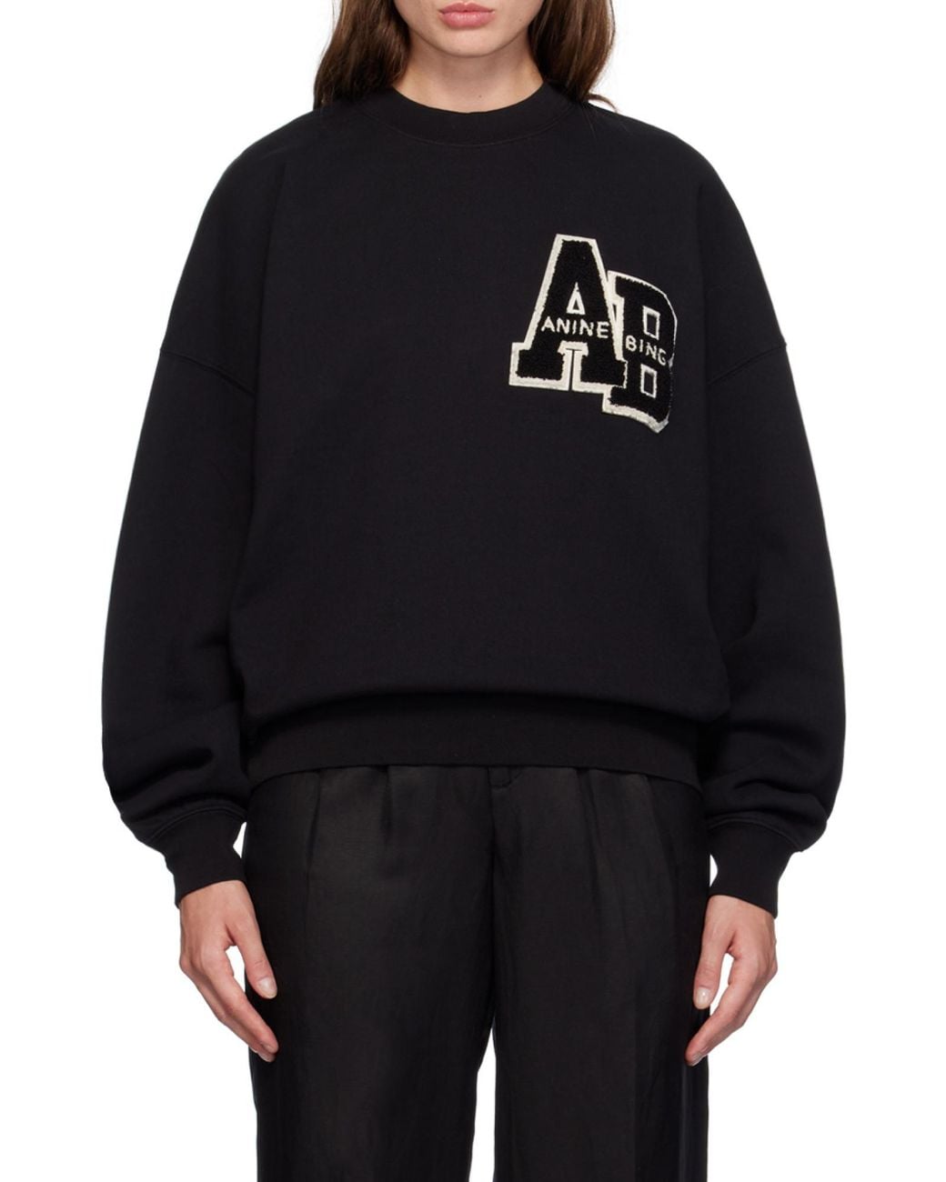 Anine Bing Black Miles Long-Sleeved Hoodie