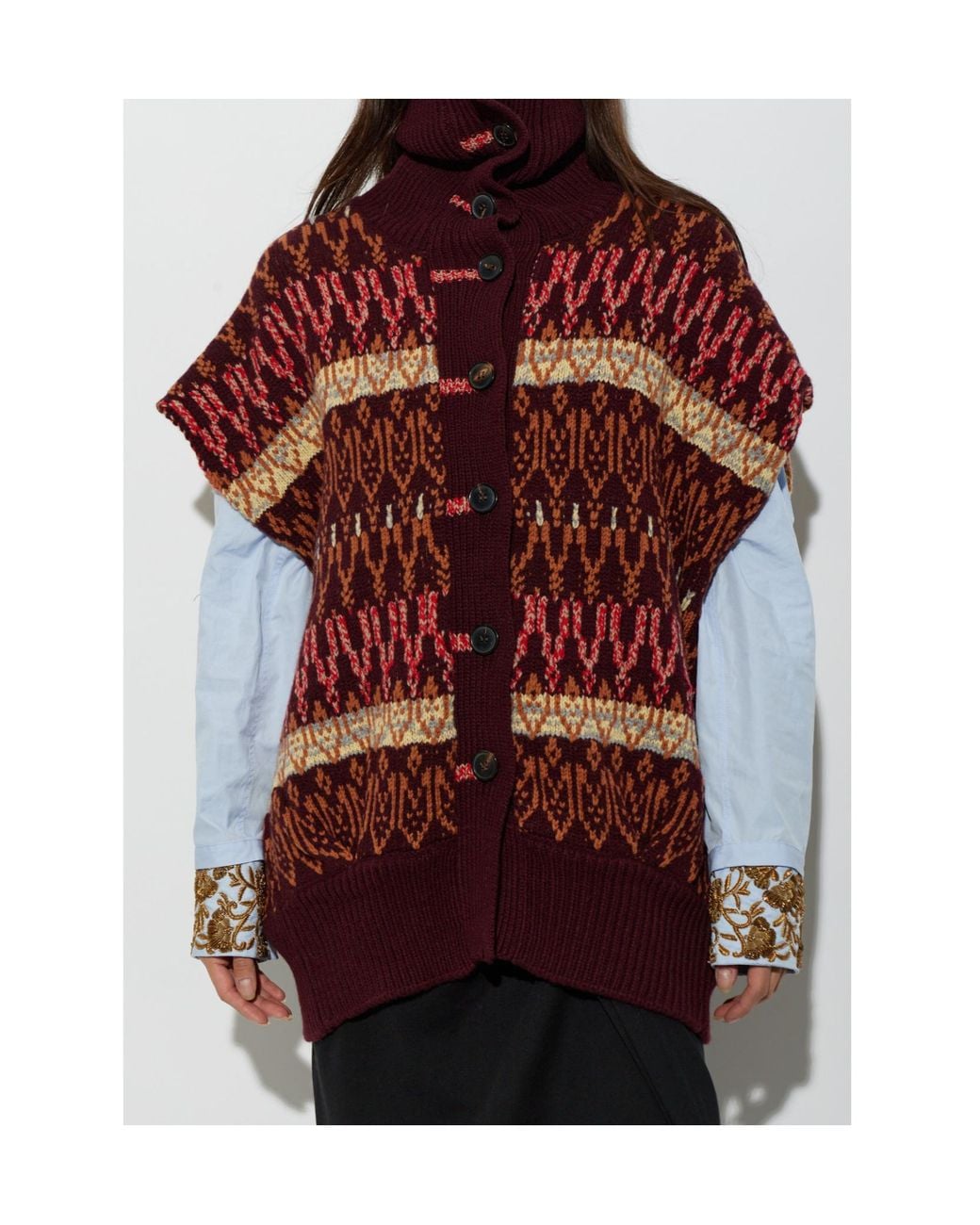 Dries Van Noten Red Short-Sleeved Cardigan