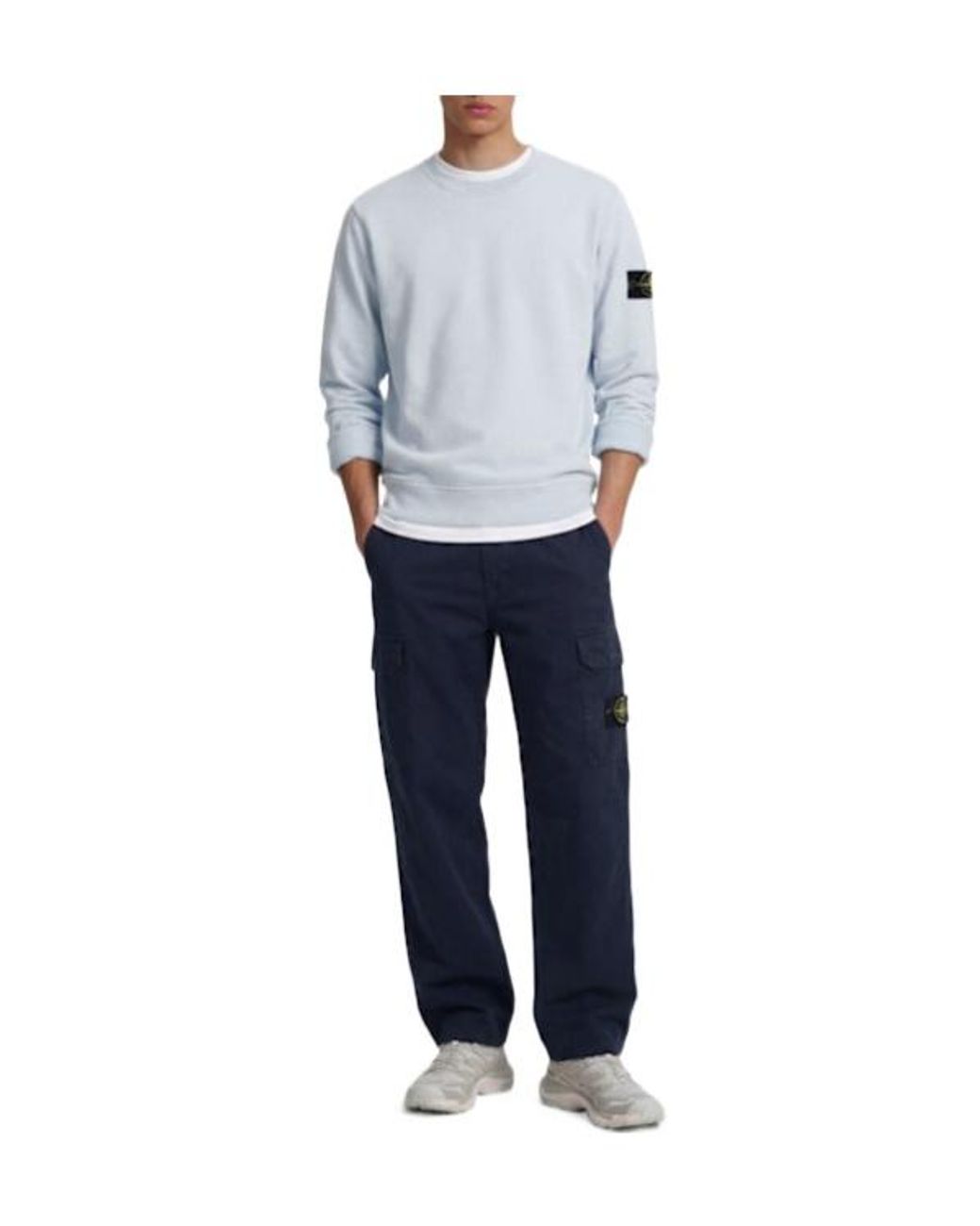 Stone Island White Cotton Sweatshirt for men