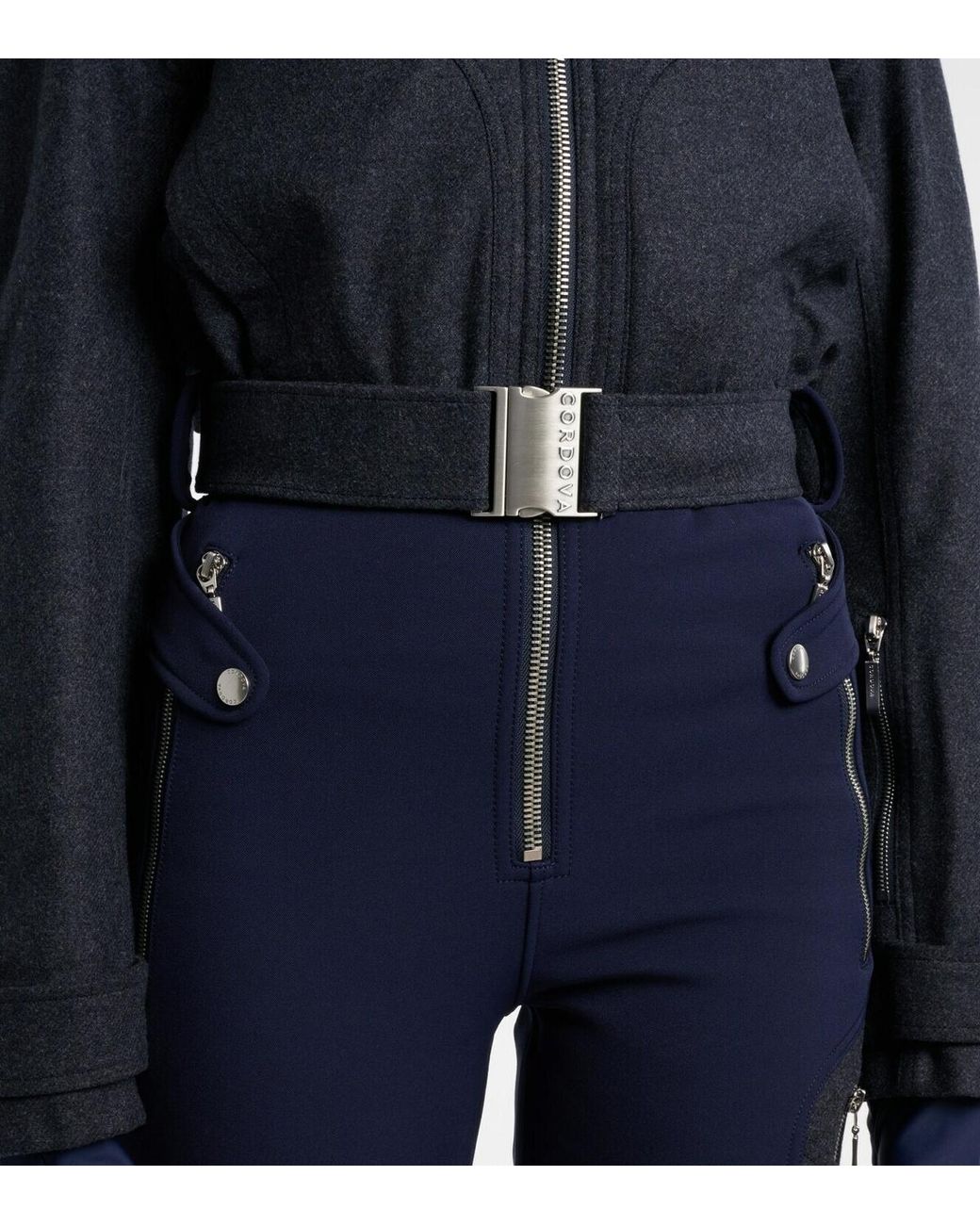 CORDOVA Blue Zippered Long-Sleeved Ski Jumpsuit