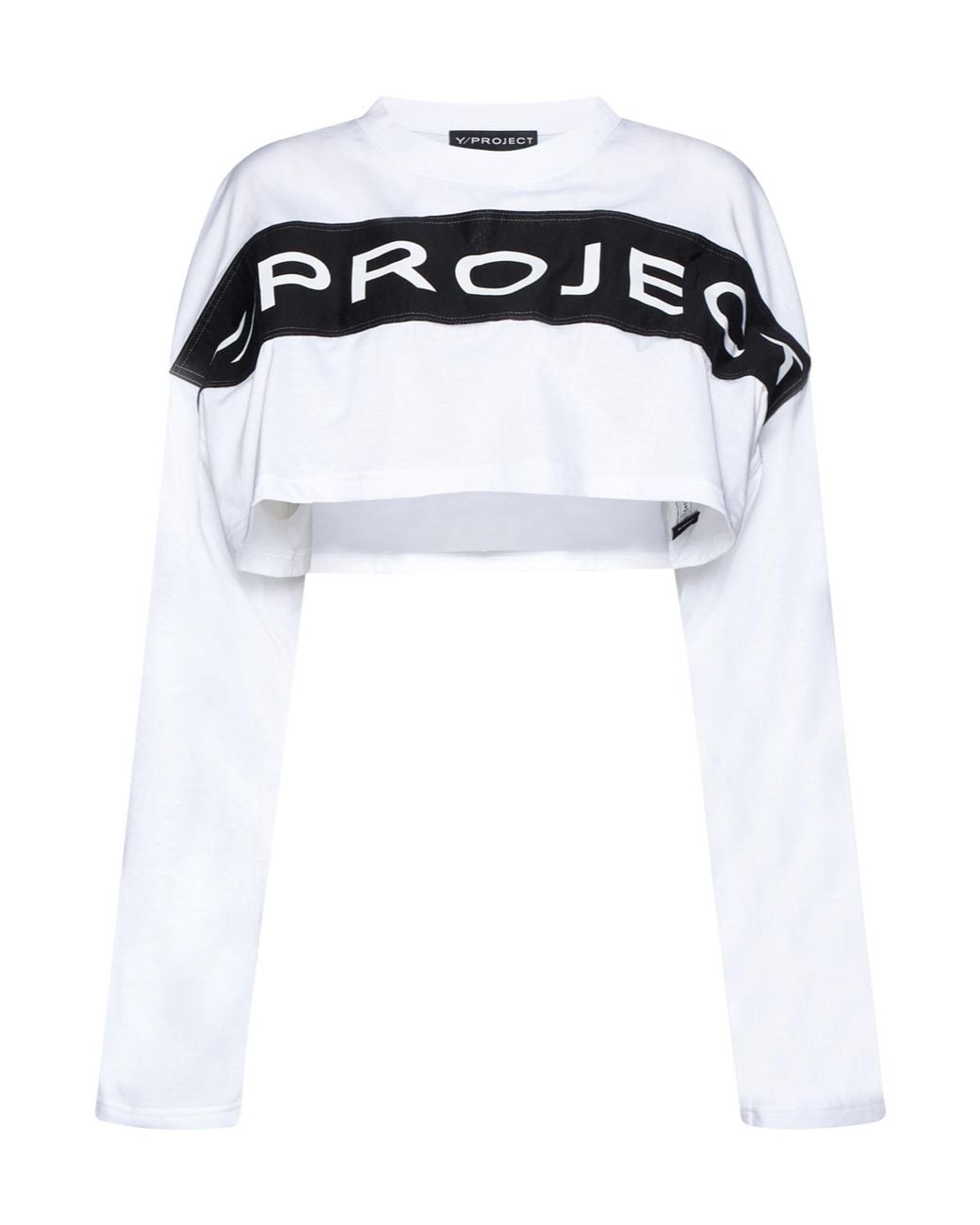 Y. Project Black Logo Detailed Cropped Top
