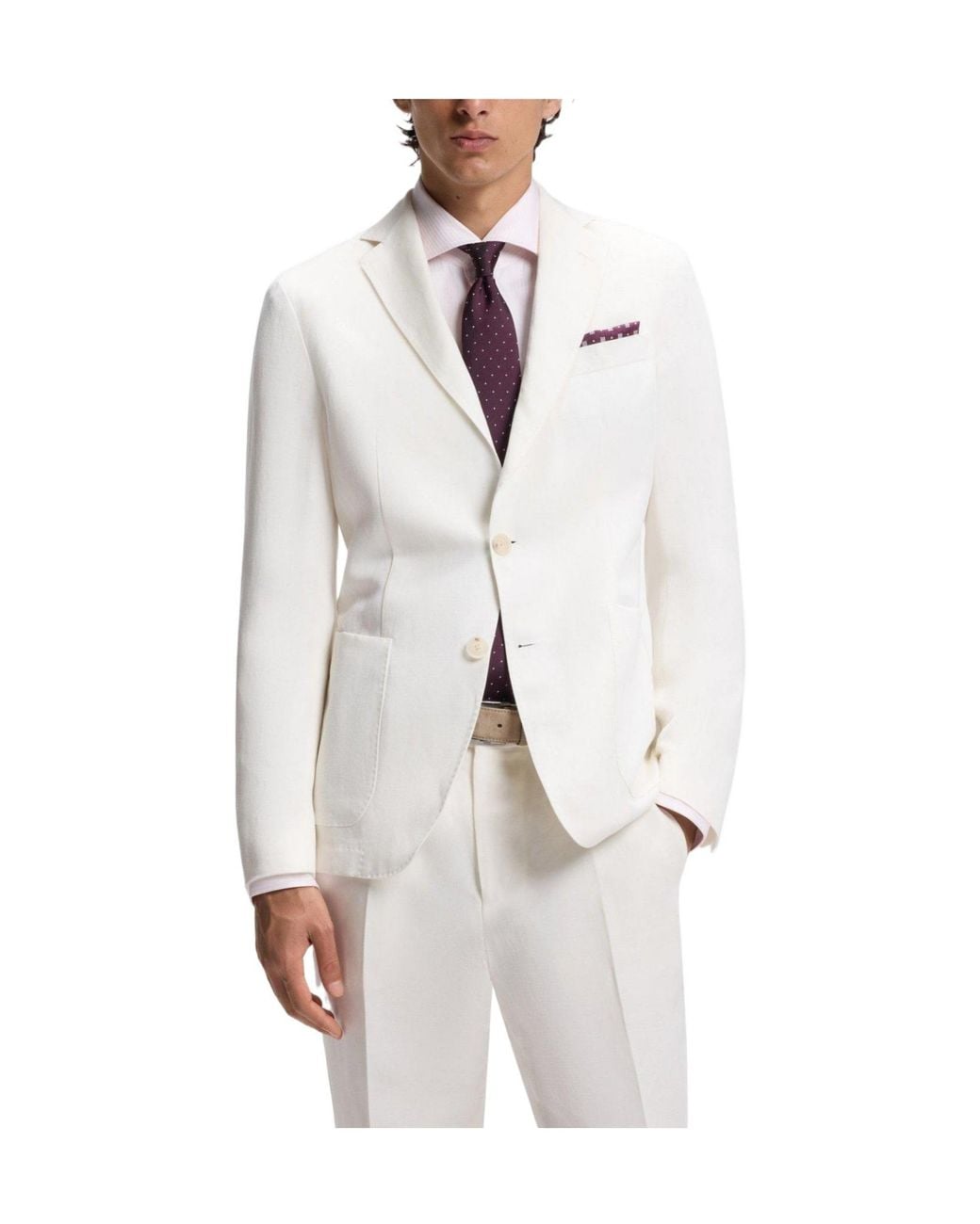 Boss White Single-Breasted Blazer for men