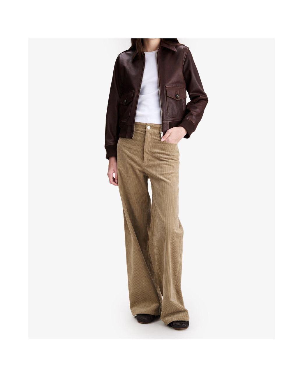 A.P.C. Brown Long-Sleeved Zip-Front Jacket