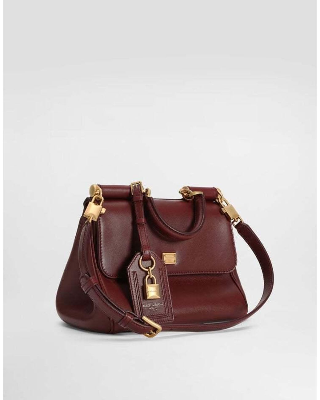 Dolce & Gabbana Red My Sicily Logo Plaque Handbag