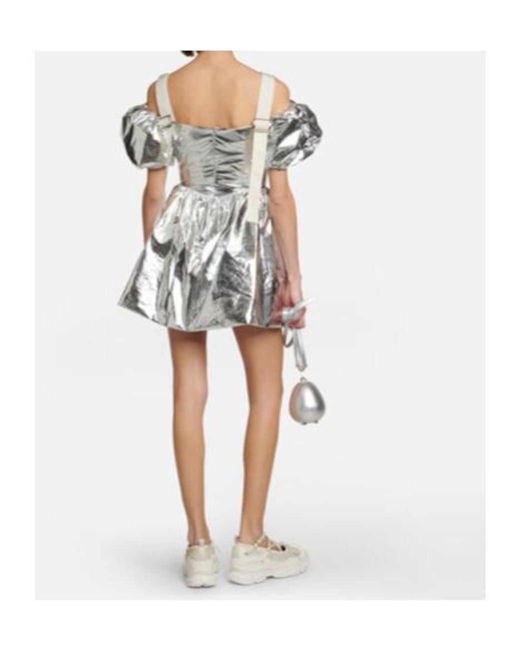 Simone Rocha Multicolor Puff-Sleeve Metallic Minidress