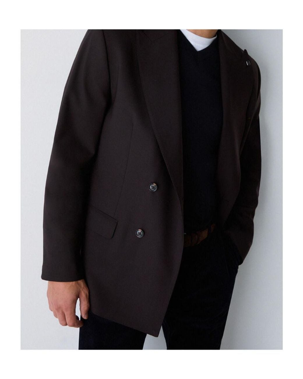 Liu Jo Black Double-Breasted Wool Blend Jacket for men