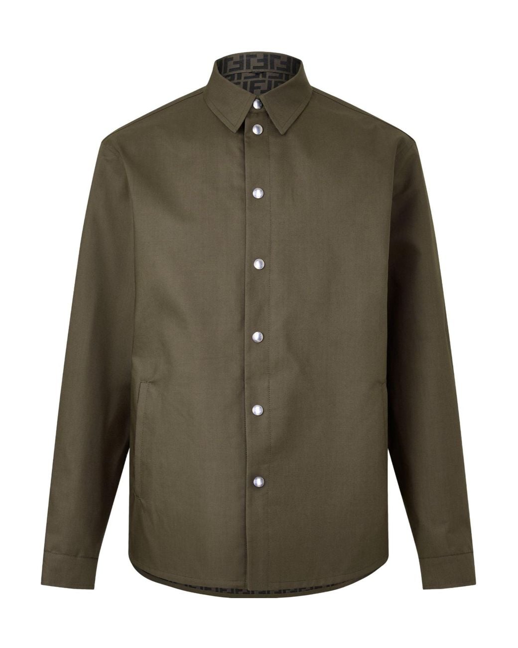 Fendi Green Long-Sleeve Shirt for men