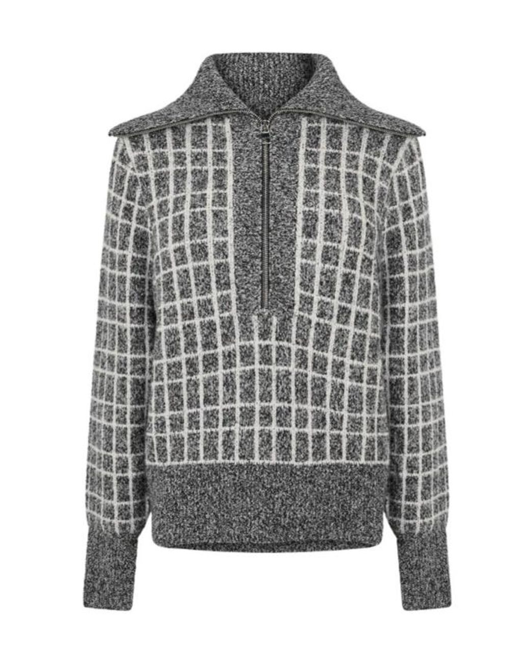 Varley Gray Half-Zip Knit Sweater