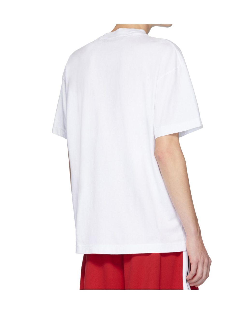 Palm Angels White Security Alarm Appliqué T-Shirt for men