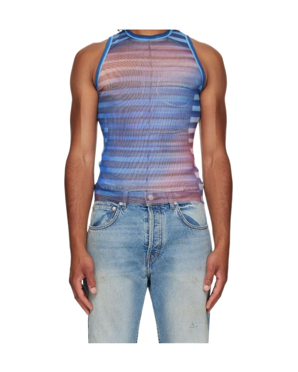 Jean Paul Gaultier Blue Air Tank Top