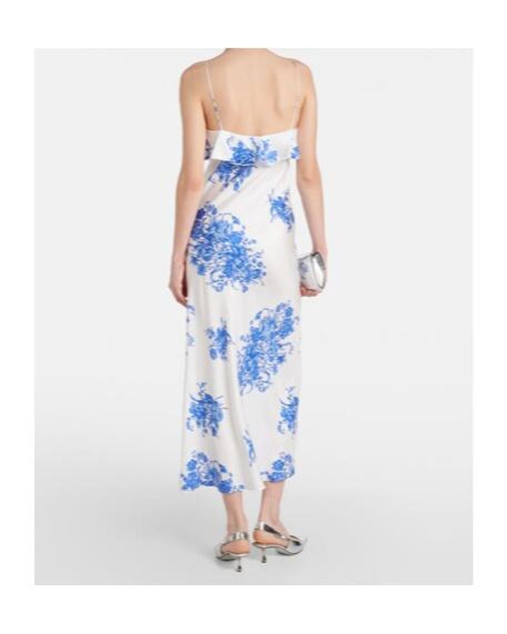 Rodarte Blue Floral Silk Slip Dress