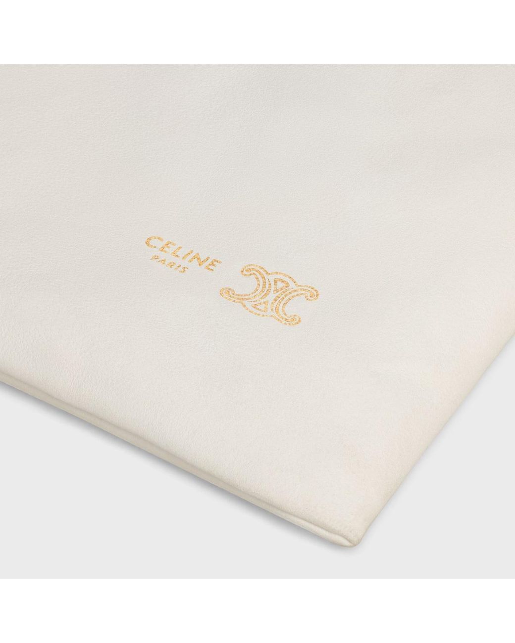 Céline White Small Crystal Pouch