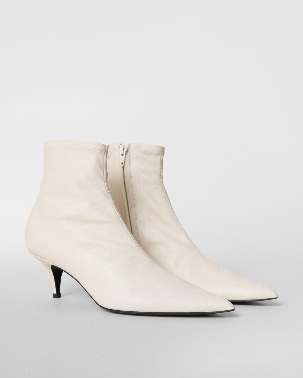 Céline White Shiny Leather Sock Booty