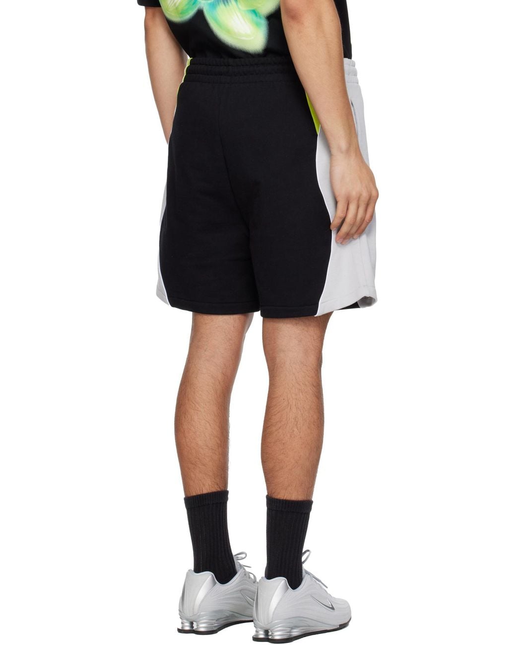 Casablanca Blue Color-Block Drawstring Shorts for men