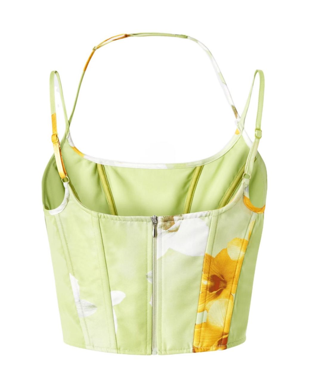 Pinko White Floral-Print Corset Top
